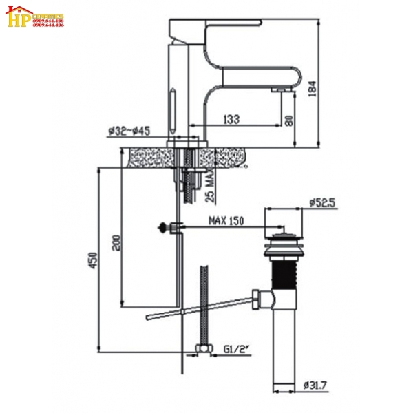 VÒI LAVABO NÓNG LẠNH AMERICAN STANDARD WF-2901 CHÍNH HÃNG