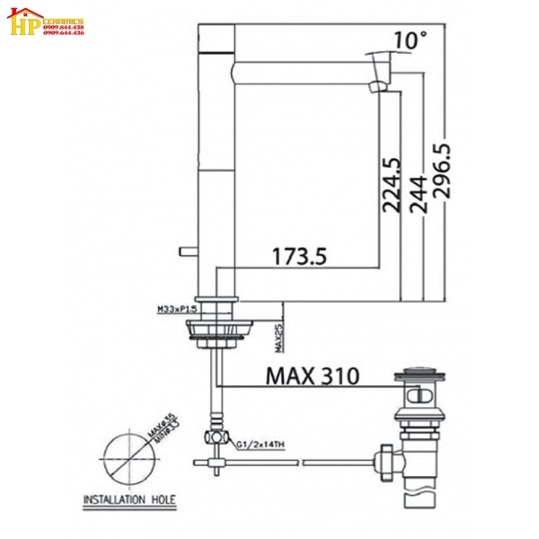 VÒI LAVABO NÓNG LẠNH AMERICAN STANDARD WF-3202 CHÍNH HÃNG