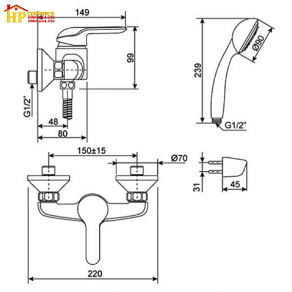 SEN TẮM NÓNG LẠNH AMERICAN STANDARD WF-3712 CHÍNH HÃNG