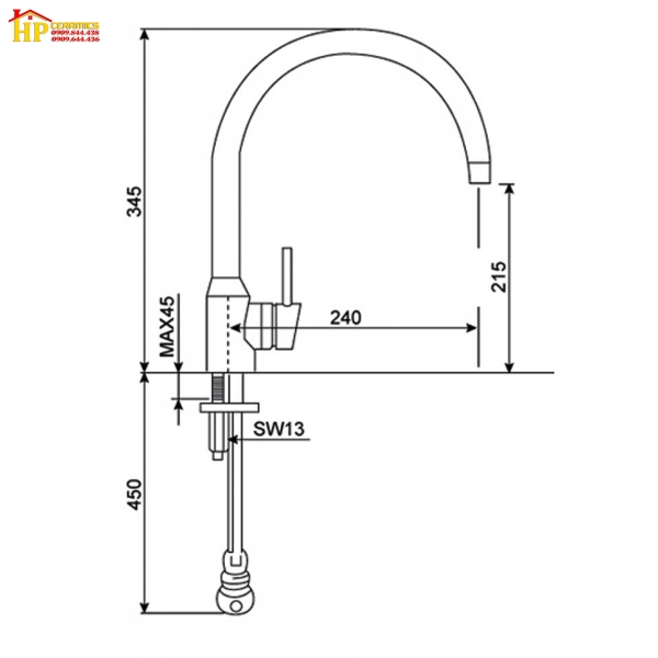 VÒI RỬA CHÉN NÓNG LẠNH AMERICAN STANDARD WF-5608 CHÍNH HÃNG