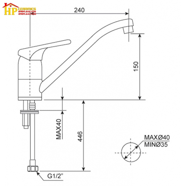 VÒI RỬA CHÉN NÓNG LẠNH AMERICAN STANDARD WF-5637 CHÍNH HÃNG