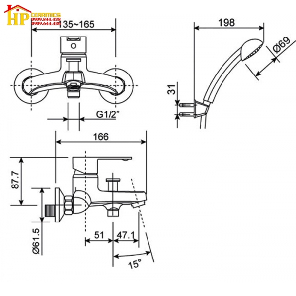 SEN TẮM NÓNG LẠNH AMERICAN STANDARD WF-6511 CHÍNH HÃNG