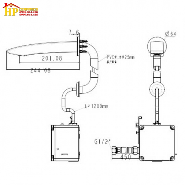 VÒI LAVABO CẢM ỨNG ÂM TƯỜNG AMERICAN STANDARD WF-8508.AC CHÍNH HÃNG