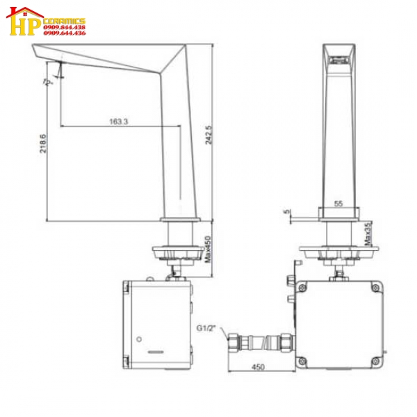 VÒI LAVABO CẢM ỨNG AMERICAN STANDARD  WF-8510.AC CHÍNH HÃNG