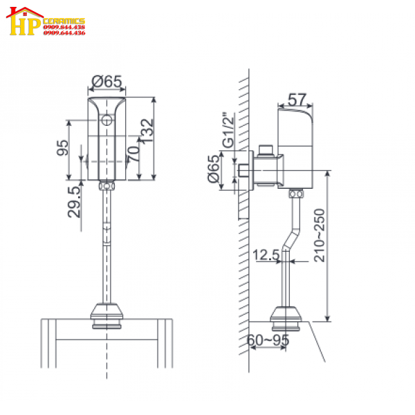 VAN XÃ TIỂU CẢM ỨNG AMERICAN STANDARD WF-8834 CHÍNH HÃNG