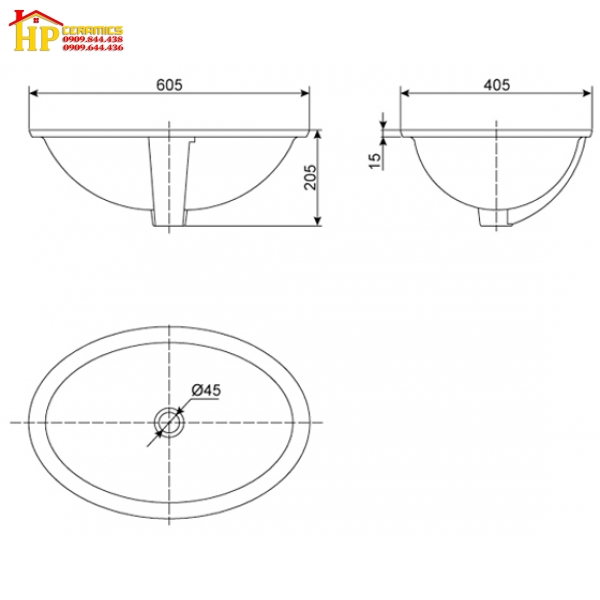 CHẬU LAVABO ĐẶT ÂM BÀN AMERICAN STANDARD WP-0433 CHÍNH HÃNG