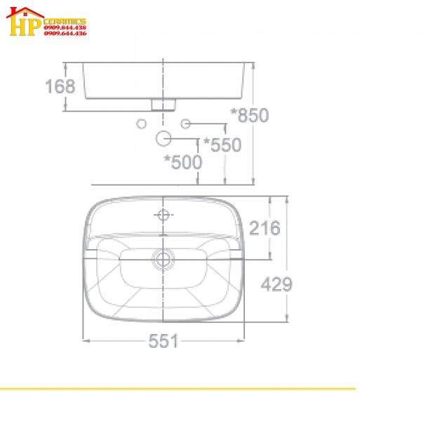 CHẬU LAVABO ĐẶT BÀN AMERICAN STANDARD WP-0618 CHÍNH HÃNG