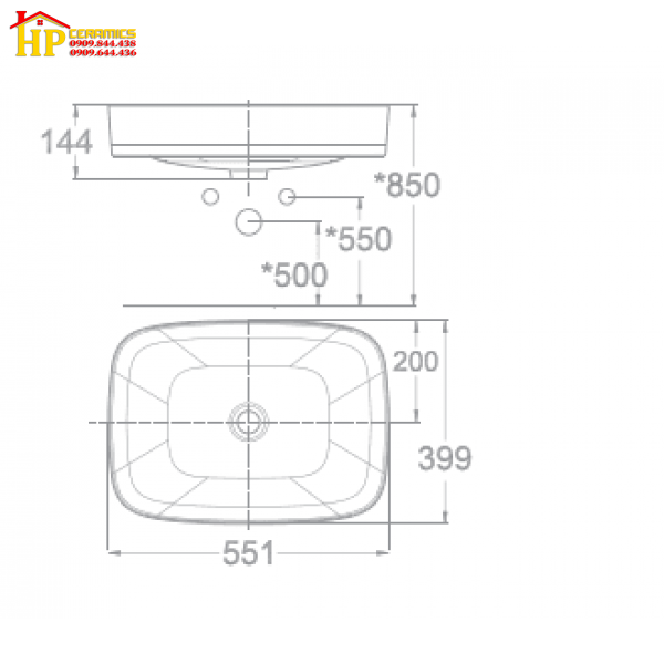 CHẬU LAVABO ĐẶT BÀN AMERICAN STANDARD WP-0628 CHÍNH HÃNG