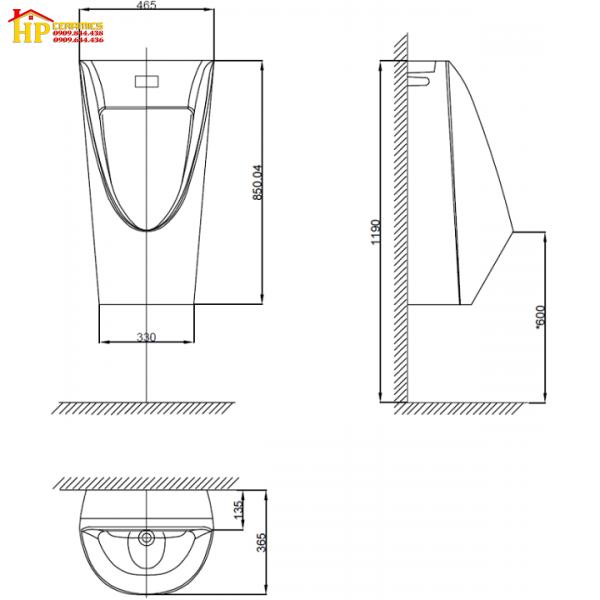 BỒN TIỂU TREO TƯỜNG CẢM ỨNG AMERICAN STANDARD WP-6507 CHÍNH HÃNG