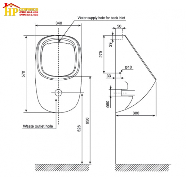 BỒN TIỂU TREO TƯỜNG AMRICAN STANDARD WP-6728 CHÍNH HÃNG
