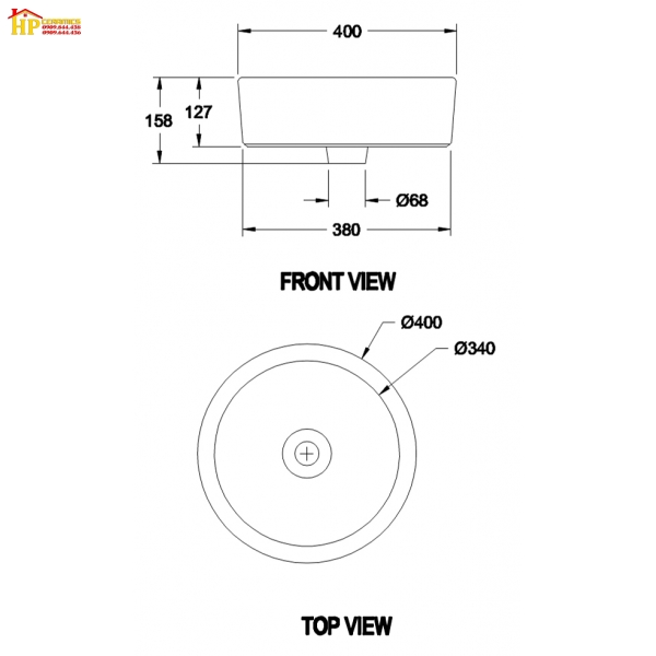 CHẬU LAVABO ĐẶT BÀN AMERICAN STANDARD WP-F605 CHÍNH HÃNG