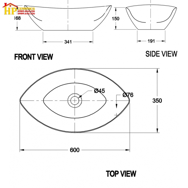 CHẬU LAVABO ĐẶT BÀN AMERICAN STANDARD WP-F609 CHÍNH HÃNG