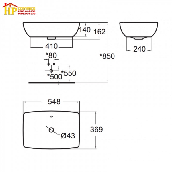 CHẬU LAVABO ĐẶT BÀN AMERICAN STANDARD WP-F650 CHÍNH HÃNG