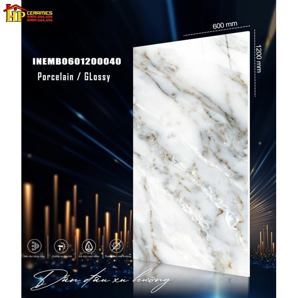 GẠCH LÁT NỀN 60X120 VÂN TRẮNG KHÓI ĐẬM 040 NHẬP KHẨU CAO CẤP