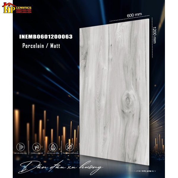GẠCH LÁT NỀN 60X120 VÂN GỖ XÁM 063 NHẬP KHẨU CAO CẤP