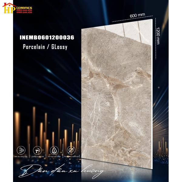 GẠCH LÁT NỀN 60X120 VÂN ĐÁ XÁM VÀNG 036