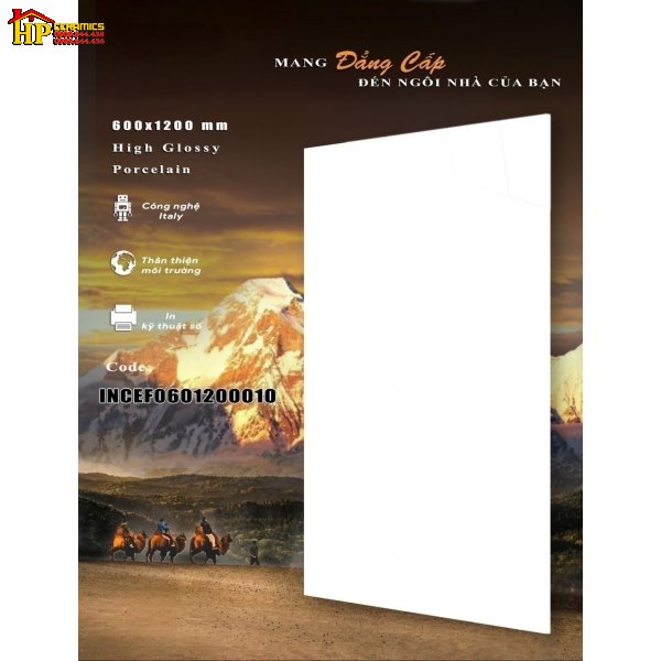 GẠCH LÁT NỀN 60X120 SIÊU BÓNG TRẮNG TRƠN 010 NHẬP KHẨU CAO CẤP