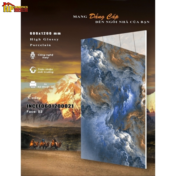 GẠCH 60X120 VÂN ĐÁ MARBLE XANH BIỂN SIÊU BÓNG 021 NHẬP KHẨU CAO CẤP 