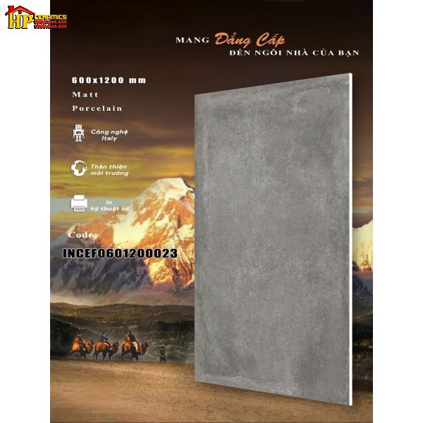 GẠCH LÁT NỀN 60X120 XÁM XI MĂNG 023 NHẬP KHẨU CAO CẤP