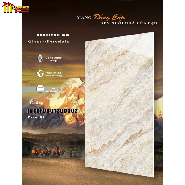 GẠCH LÁT NỀN CAO CẤP 60X120 VÂN ĐÁ VÀNG NÂU 002 NHẬP KHẨU CAO CẤP