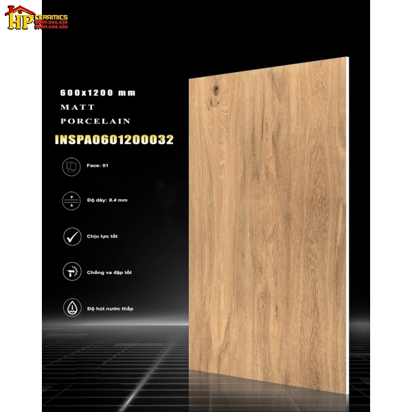 GẠCH LÁT NỀN 60X120 VÂN GỖ NÂU 032 NHẬP KHẨU CAO CẤP