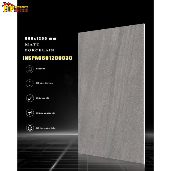 GẠCH LÁT NỀN 60X120 VÂN XÉO XÁM ĐẬM 030 NHẬP KHẨU CAO CẤP 