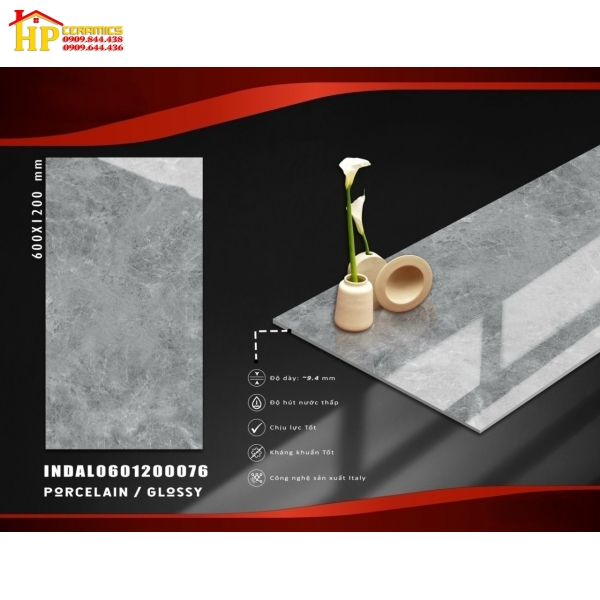 GẠCH 60X120 VÂN MARBLE XÁM 075 NHẬP KHẨU CAO CẤP 