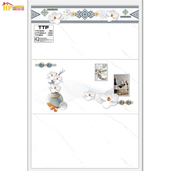 GẠCH ỐP TƯỜNG 30X60 TRẮNG VÂN KHÓI ĐIỂM BÌNH BÔNG HOA LAN TRẮNG CAO CẤP GIÁ RẺ