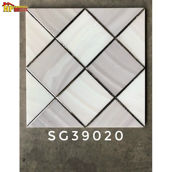 GẠCH TRANG TRÍ 30X30 CARO XÁM NHỦ BẠC 39020 NHẬP KHẨU CAO CẤP