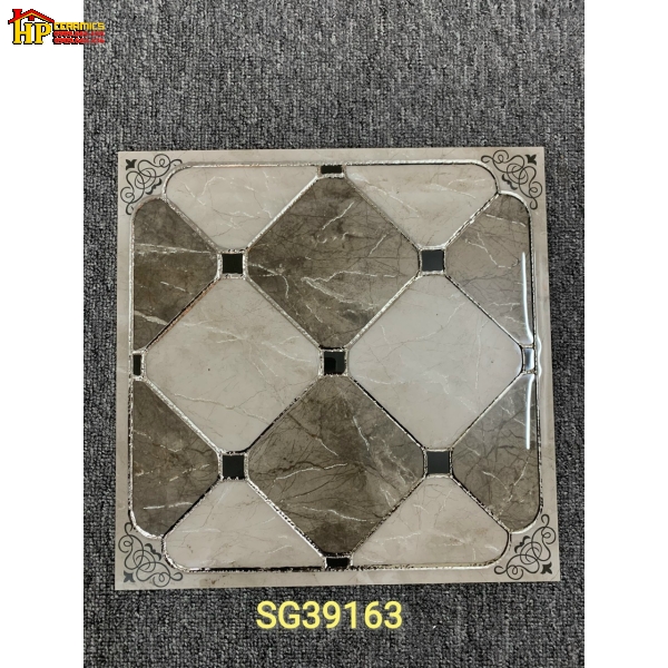 GẠCH TRANG TRÍ 30X30 HOA VĂN HÌNH THOI NÂU ĐẬM LỢT KHẮC KIM NHẬP KHẨU CAO CẤP 