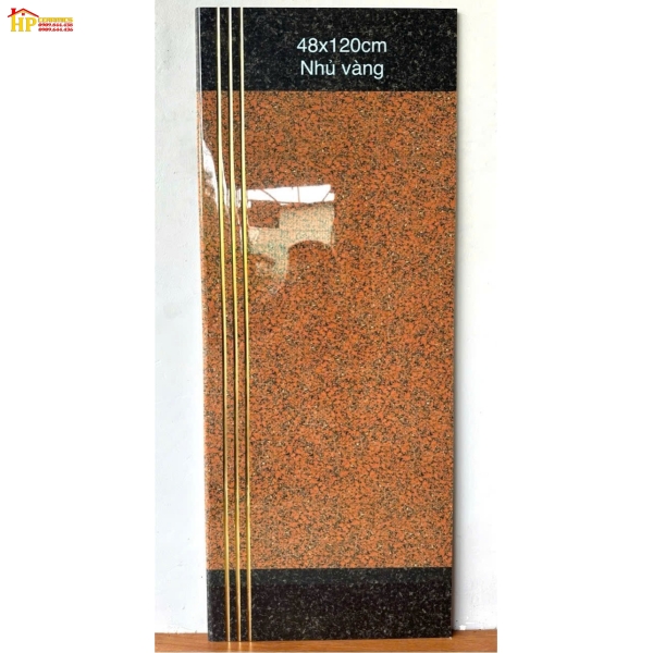 GẠCH LÁT CẦU THANG 47X120 VÂN ĐÁ HOA CƯƠNG NÂU VÀ ĐEN CHẠY RẢNH NHẬP KHẨU CAO CẤP