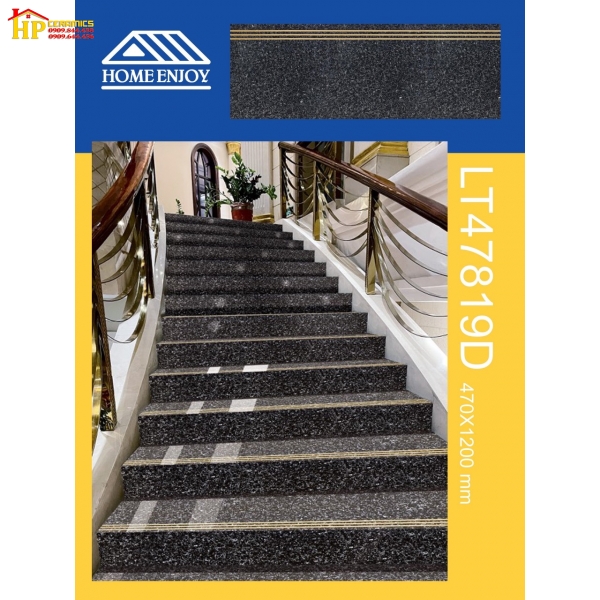 GACH CẦU THANG 47X120 VÂN ĐÁ HOA CƯƠNG ĐEN