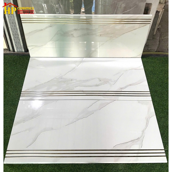 GẠCH CẦU THANG 47X120 TRẮNG KHÓI KHẮC KIM