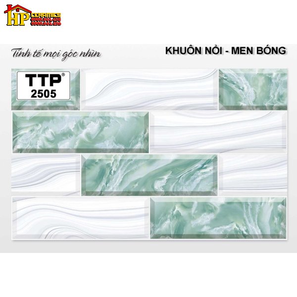 GẠCH TRANG TRÍ 25X40 Ô CHỮ NHẬT ĐAN XEN XANH NGỌC 2505 CAO CẤP NHẬP KHẨU