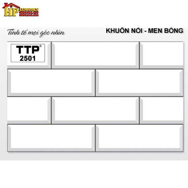 GẠCH TRANG TRÍ 25X40 Ô CHỮ NHẬT TRẮNG ĐAN XEN 2501 CAO CẤP GIÁ RẺ