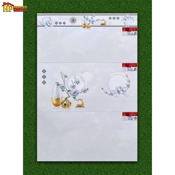 GẠCH ỐP TƯỜNG 30X60 TRẮNG KHÓI ĐIỂM BÔNG XANH THANH KHIẾT CAO CẤP 