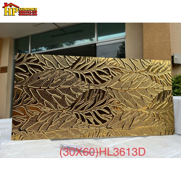 GẠCH TRANG TRÍ 30x60 HOA VĂN LÁ NHỦ VÀNG 3613 NHẬP KHẨU CAO CẤP