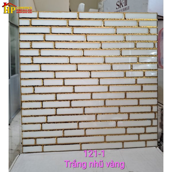 GẠCH TRANG TRÍ 30X30 TRẮNG CHIA THÀNH TỪNG VIÊN NHỎ ĐAN XEN  NHAU KHẮC KIM NHẬP KHẨU CAO CẤP