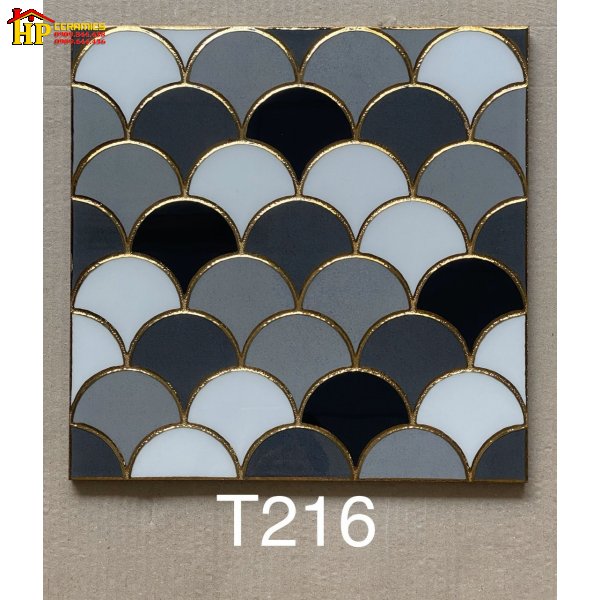 GẠCH TRANG TRÍ 30X30 VẢY CÁ  ĐEN XÁM TRẮNG KHẮC KIM NHẬP KHẨU CAO CẤP