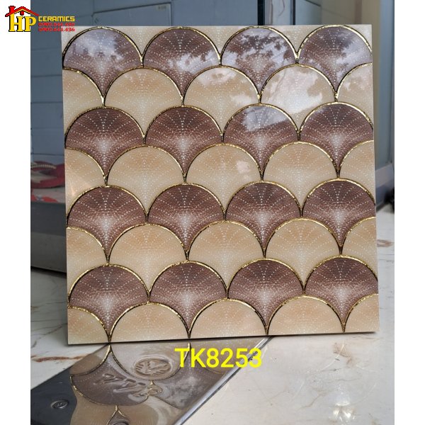GẠCH TRANG TRÍ 30X30 HOA VĂN VẨY CÁ NÂU ĐẬM NHẠT ĐAN XEM NHẬP KHẨU CAO CẤP
