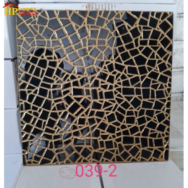 GẠCH TRANG TRÍ 30X30 MÀU ĐEN HOA VĂN GẠCH VỤN KHẮC KIM NHẬP KHẨU CAO CẤP