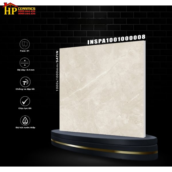 GẠCH LÁT NỀN 100X100 VÂN ĐÁ KEM 008 NHẬP KHẨU CAO CẤP