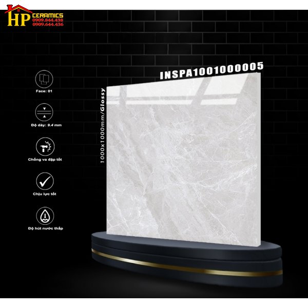 GẠCH LÁT NỀN 100X100 VÂN ĐÁ XÁM 005 NHẬP KHẨU CAO CẤP