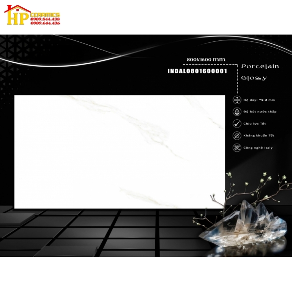 GẠCH LÁT NỀN 80X160 MÀU TRẮNG VÂN VÀNG NHẸ NHẬP KHẨU CAO CẤP