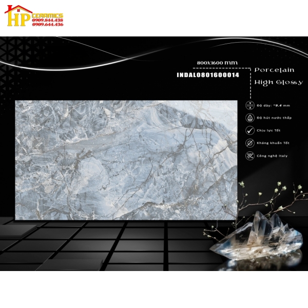 GẠCH LÁT NỀN 80X160 VÂN XÁM XANH MARBLE LOANG 014 NHẬP KHẨU  CAO CẤP
