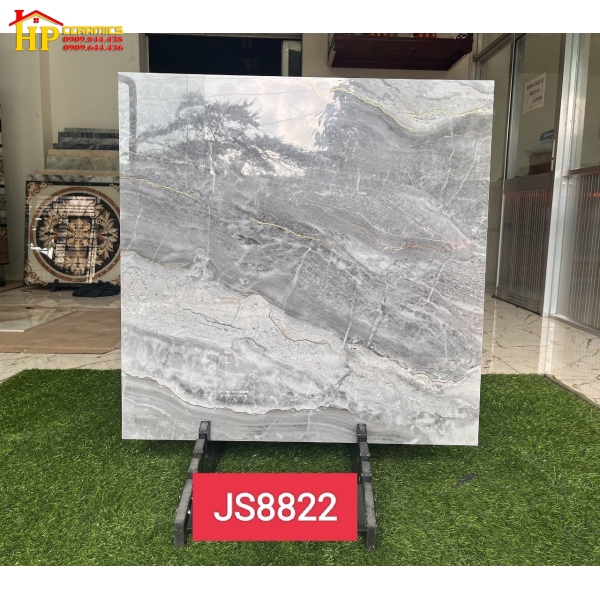 GẠCH LÁT NỀN 80X80 VÂN XÁM NHỦ VÀNG 8822