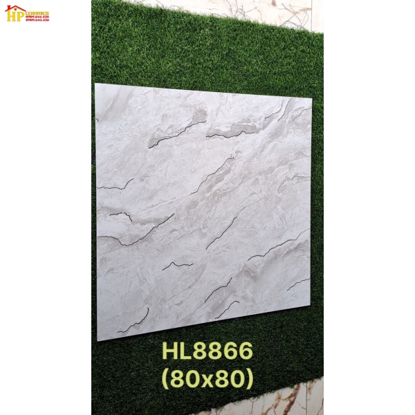 GẠCH LÁT NỀN 80X80 VÂN XÁM KHẮC KIM 8866