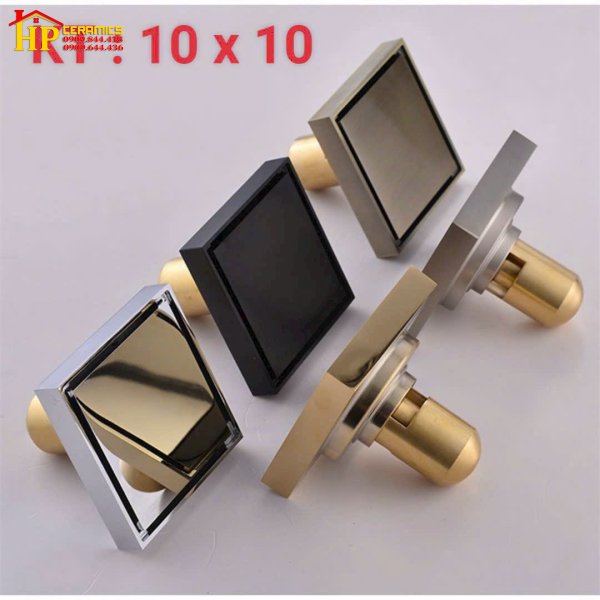 PHIỄU THOÁT SÀN CẮT GẠCH ĐỒNG THAU PHỦ NANO ĐEN VÀ XÁM LR10 NHẬP KHẨU CAO CẤP