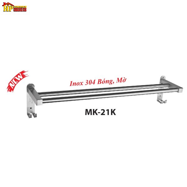 MÁNG KHĂN INOX 304 BÓNG VÀ MỜ HAI THANH VUÔNG MK21 CAO CẤP GIÁ RẺ