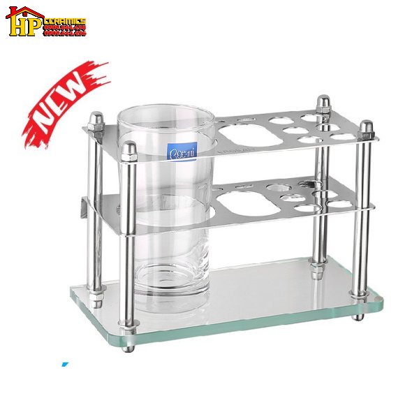 KỆ LY ĐƠN INOX 304 KÈM ỐNG BÀN CHẢI ĐẶT BÀN VÀ TREO TƯỜNG 06 CAO CẤP GIÁ RẺ